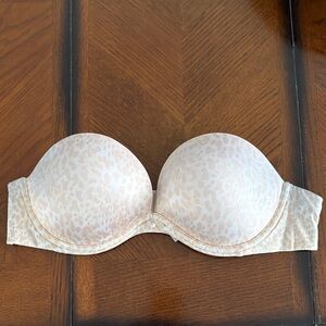 Victoria's Secret Beige Leopard Strapless Bra